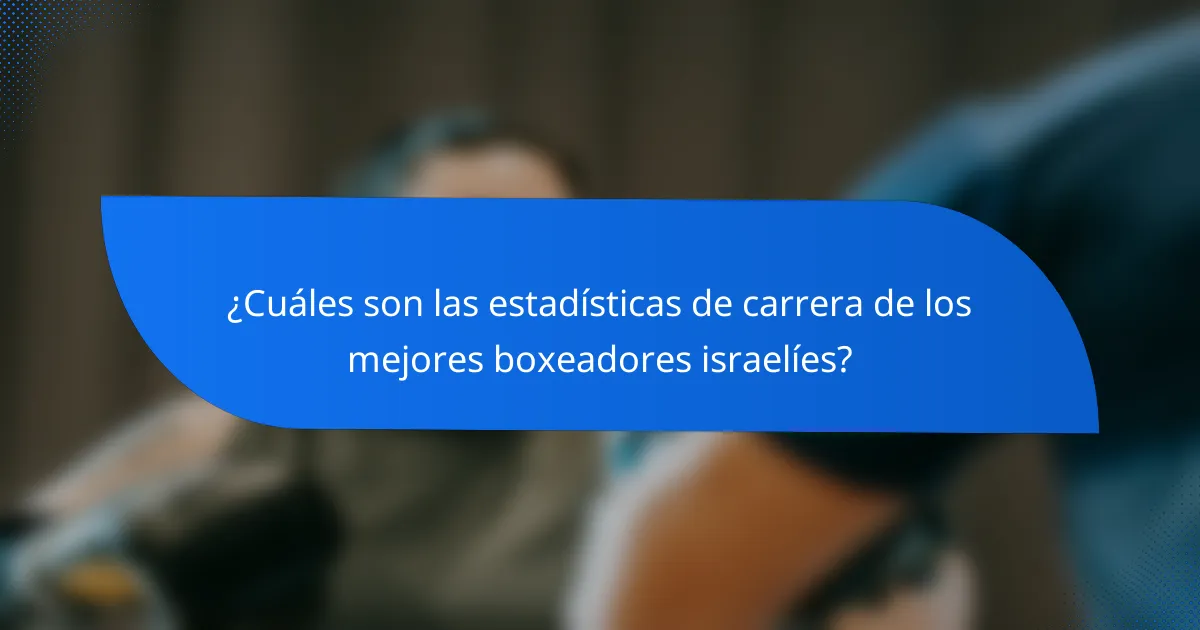 ¿Cuáles son las estadísticas de carrera de los mejores boxeadores israelíes?