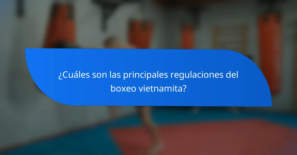 ¿Cuáles son las principales regulaciones del boxeo vietnamita?