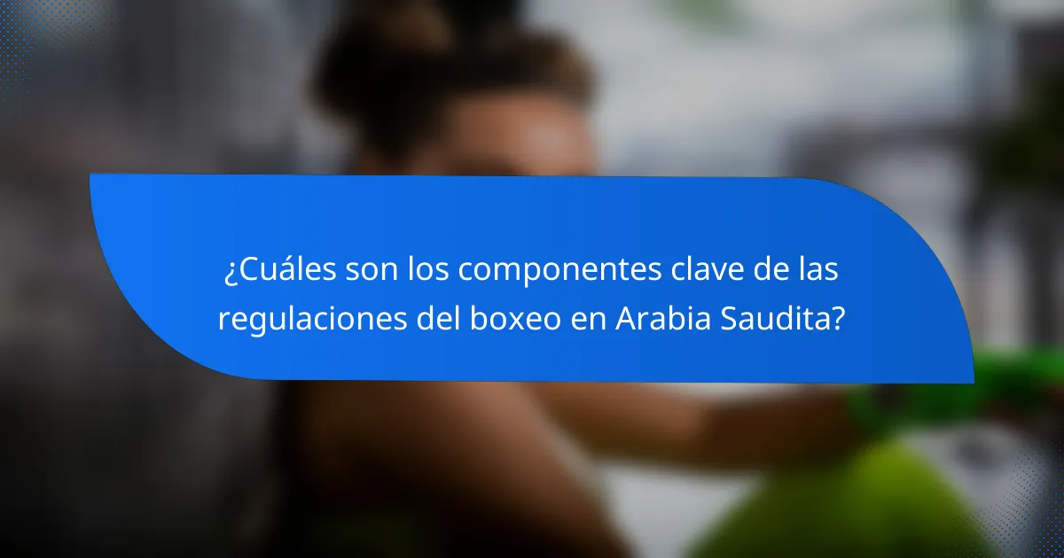 ¿Cuáles son los componentes clave de las regulaciones del boxeo en Arabia Saudita?
