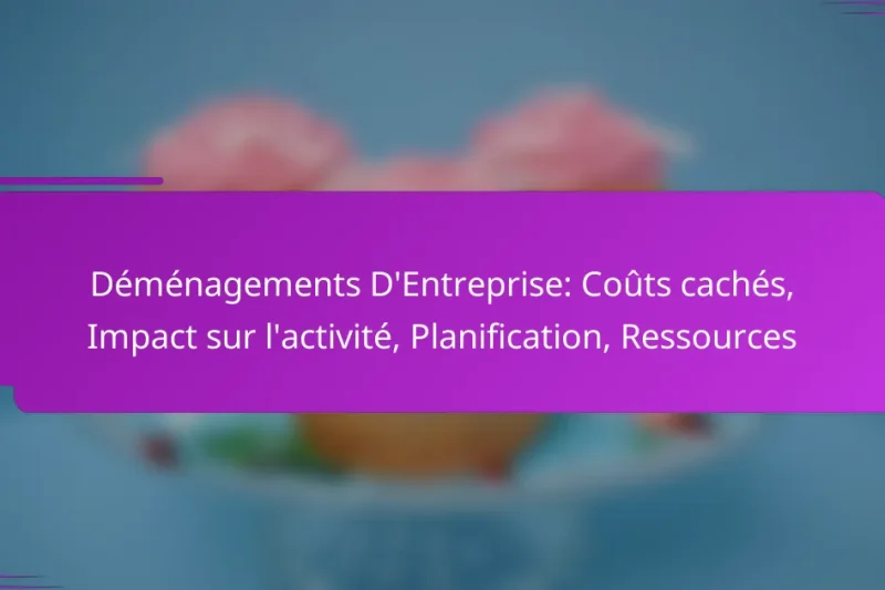 Déménagements D’Entreprise: Coûts cachés, Impact sur l’activité, Planification, Ressources